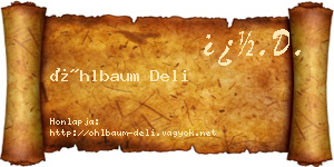 Öhlbaum Deli névjegykártya